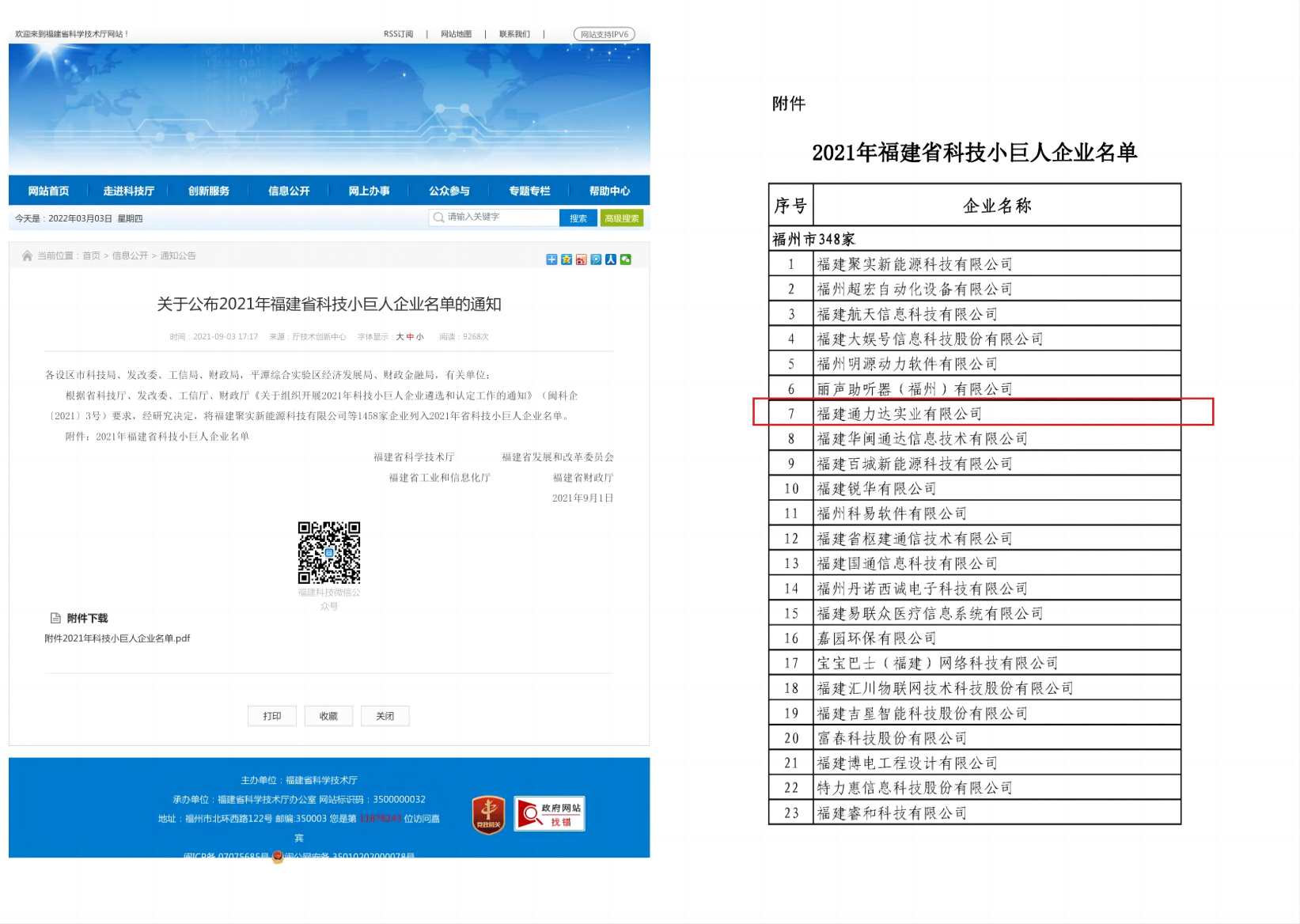 2021年福建省科技小(xiǎo)巨人企業